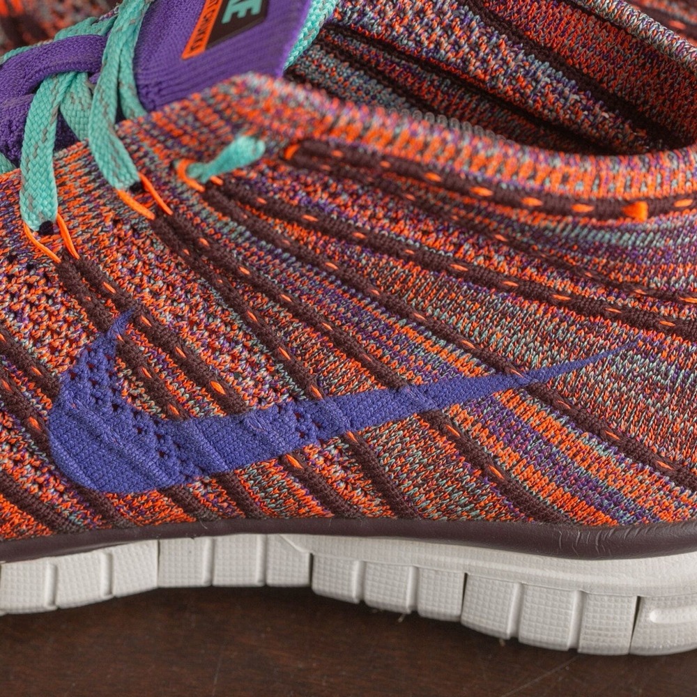 Nike Flyknit Chukka Running Sneaker Shoes Womens SZ 6.5 Purple/Red 639699-801 - Picture 6 of 8